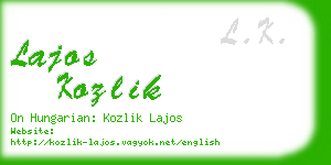 lajos kozlik business card